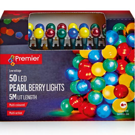 Premier Pearl Berry Lights 50 LEDs - Multi-Colour