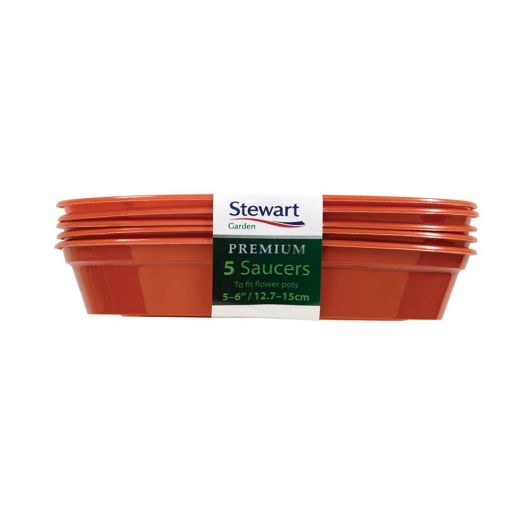 Terracotta Flower Pot Saucers to fit pots 7.6-10cm - 5 Pack