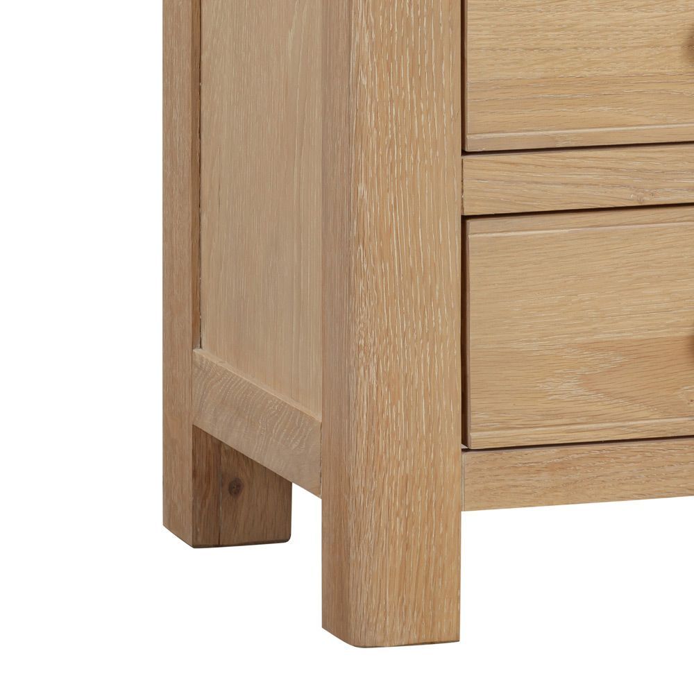 Somerby Oak Bedside Table with 3 drawers
