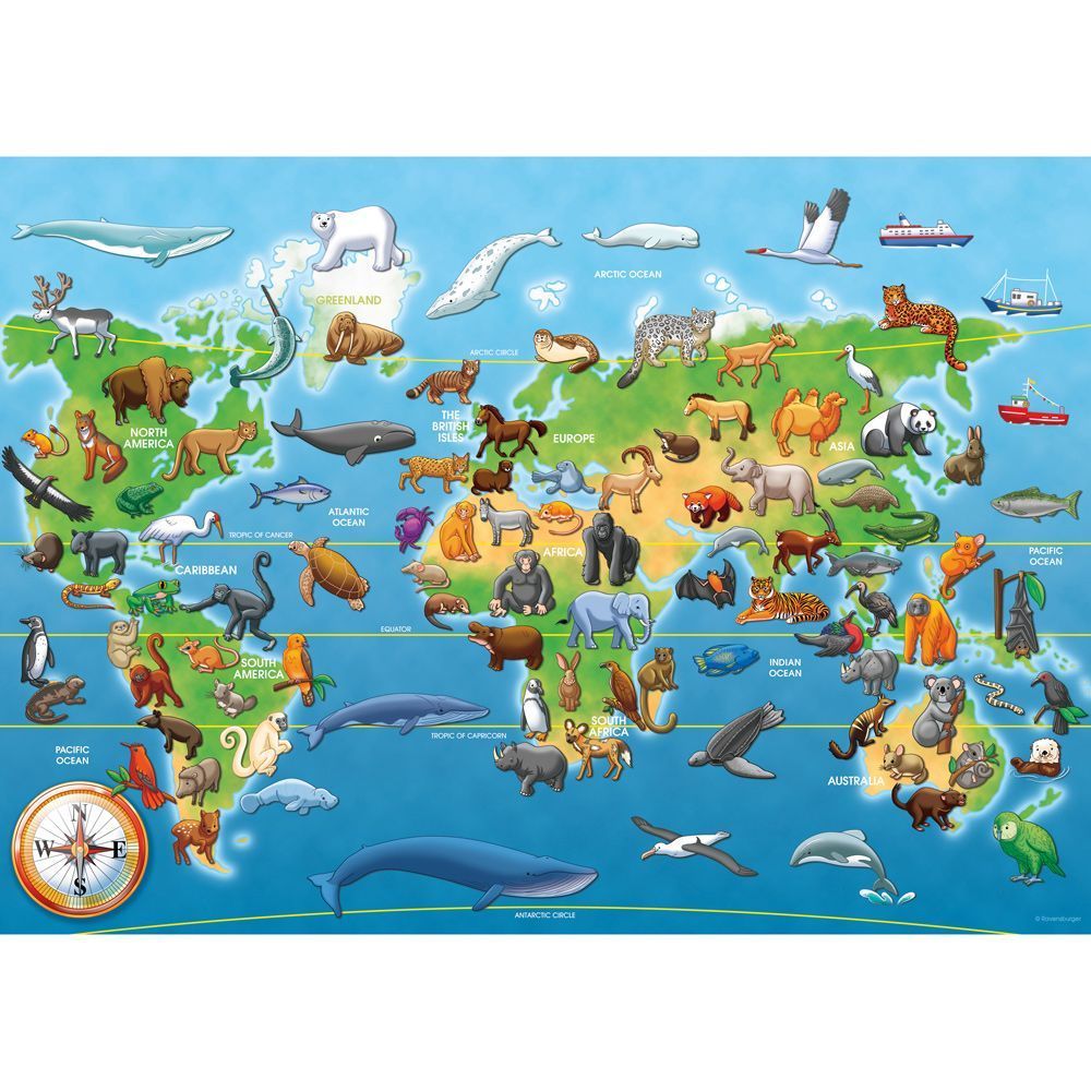 Endangered Animals Giant Floor Jigsaw Puzzle - 60 Pieces