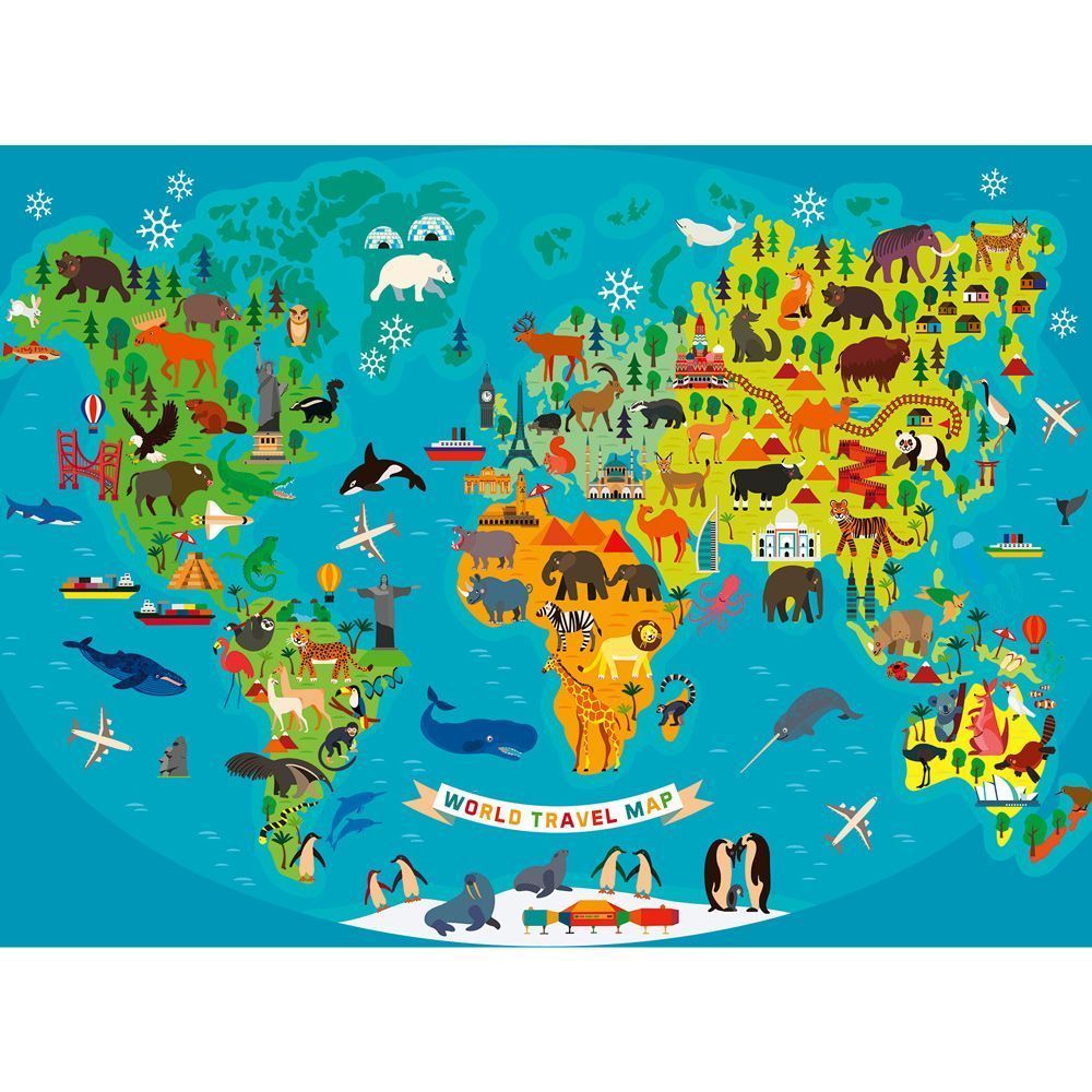 Animal World Map Jigsaw Puzzle - 150 XXL Pieces