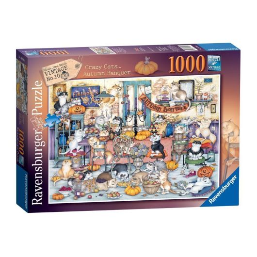 Crazy Cats Autumn Banquet Jigsaw Puzzle - 1000 Pieces