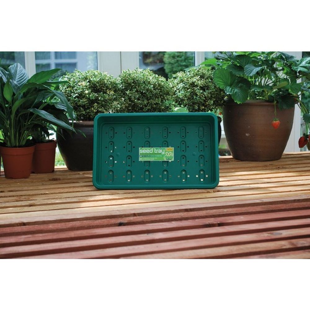 Garland Standard Seed Tray in Green With Holes - 37.5cm x 23cm
