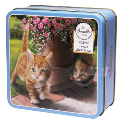 Bramble House Ginger Cat Embossed Tin with Shortbread Buttons
