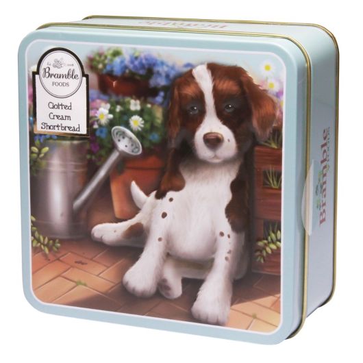 Bramble House Spaniel Embossed Tin with Shortbread Buttons