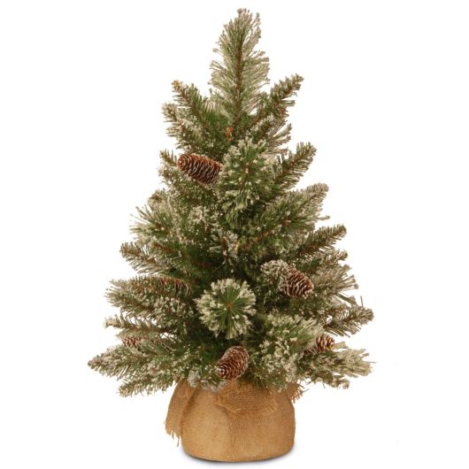 National Tree Glittery Bristle Pine in Burlap - 2ft