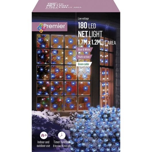 Premier Net Light 1.8m X 1.2m 180 LEDs - Blue-White