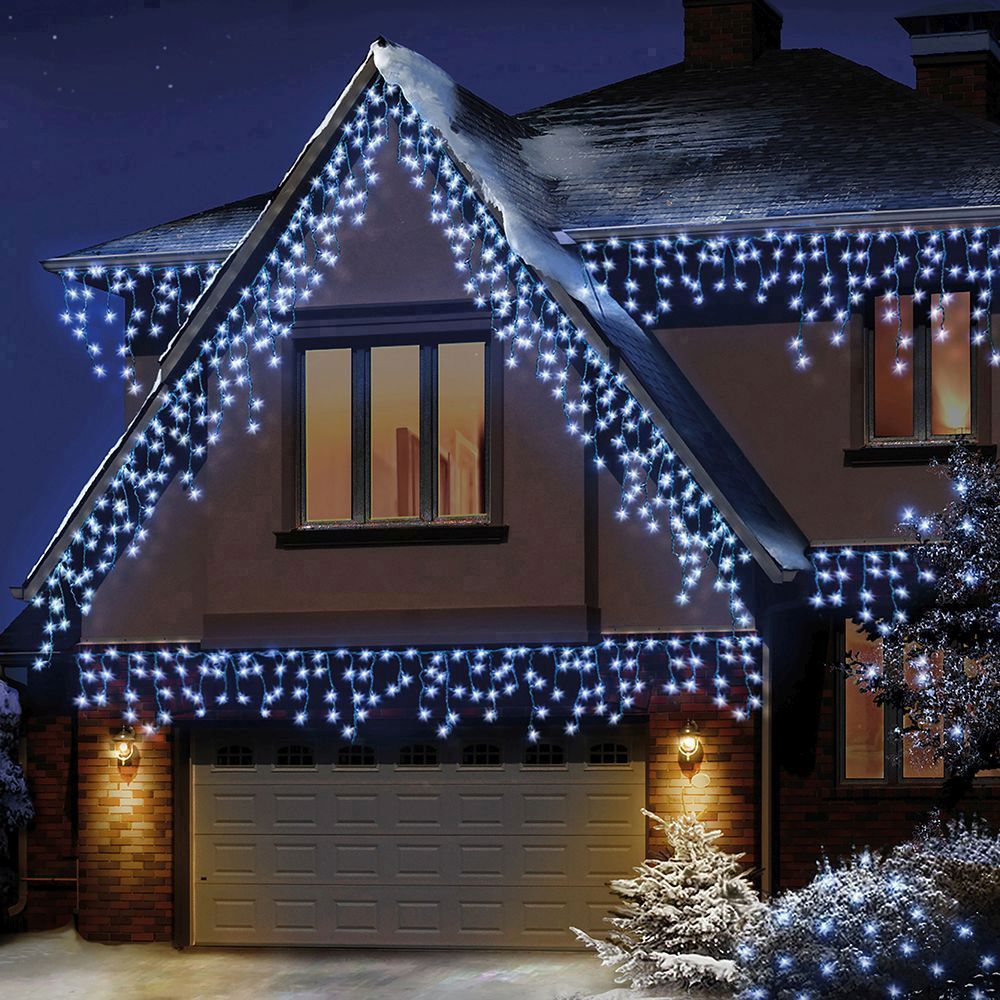 Premier 300 LED Frosted IcicleBrights 7.4m - White (White Cable)