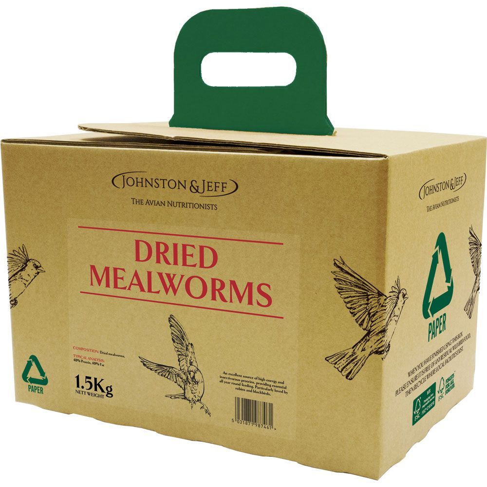 Johnston & Jeff Dried Mealworms 1.5kg Eco-Box