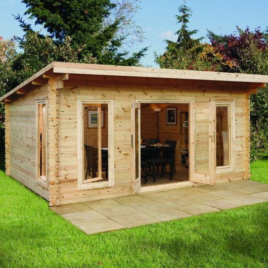 Mendip 5m x 4m Log Cabin - Pent Roof (Direct Delivery)