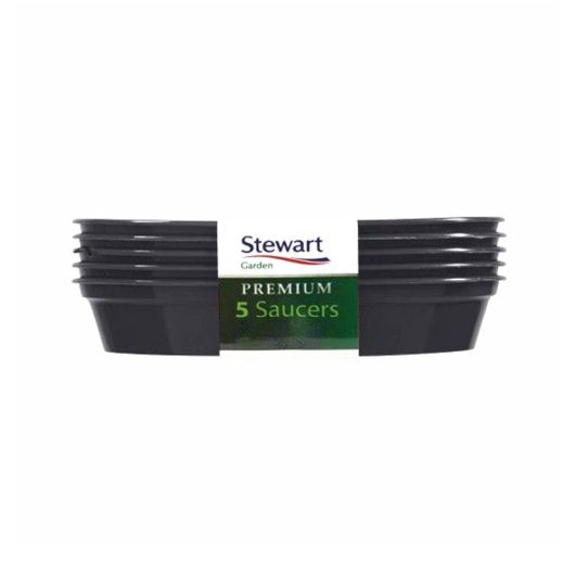 Stearts Saucers for pots up to 15cm Black - Pack of 5