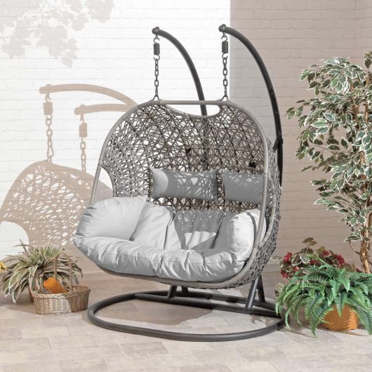 Suntime Brampton Double Cocoon Chair in Grey