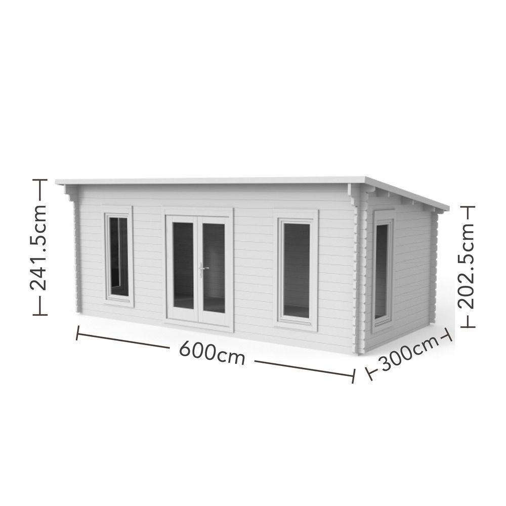 Arley 6m X 3m Cabin - Double Glazed Without Underlay (Direct Delivery)