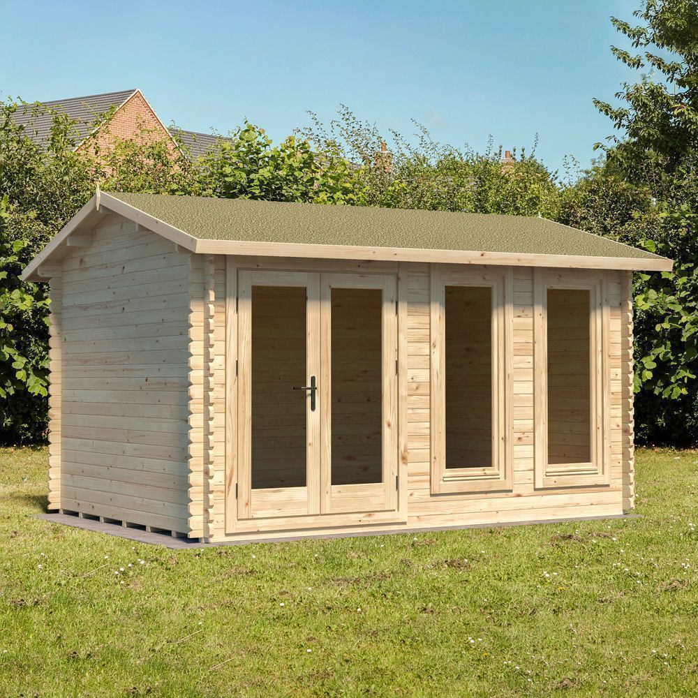 Chiltern 4m X 3m Log Cabin - Double Glazed With Felt Shingles (Direct Delivery)