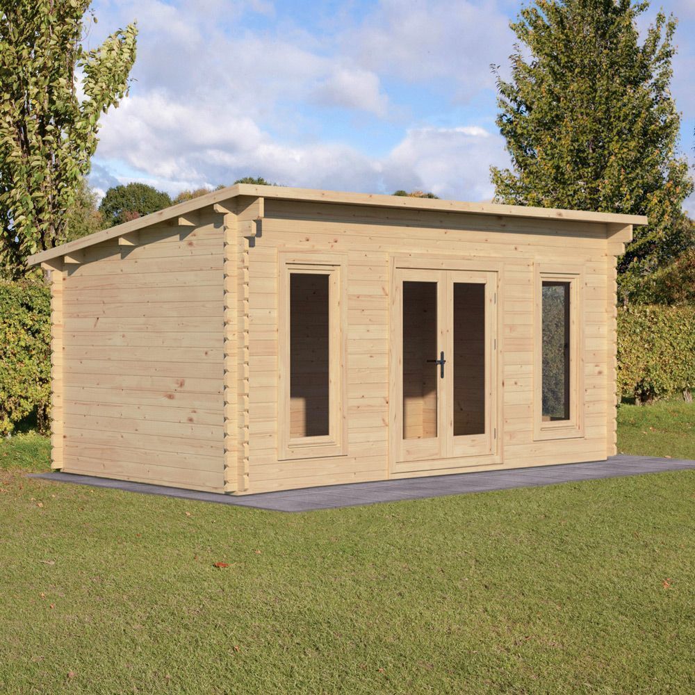 Elmley 5m X 3m Log Cabin - Double Glazed With 34kg Felt (Direct Delivery)