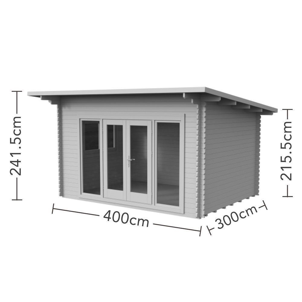 Melbury 4m X 3m Log Cabin - Double Glazed With 24kg Felt (Direct Delivery)