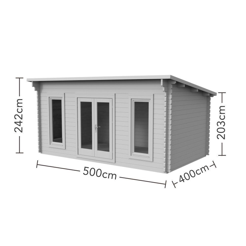 Mendip 5m X 4m Log Cabin - Double Glazed With 24kg Felt (Direct Delivery)