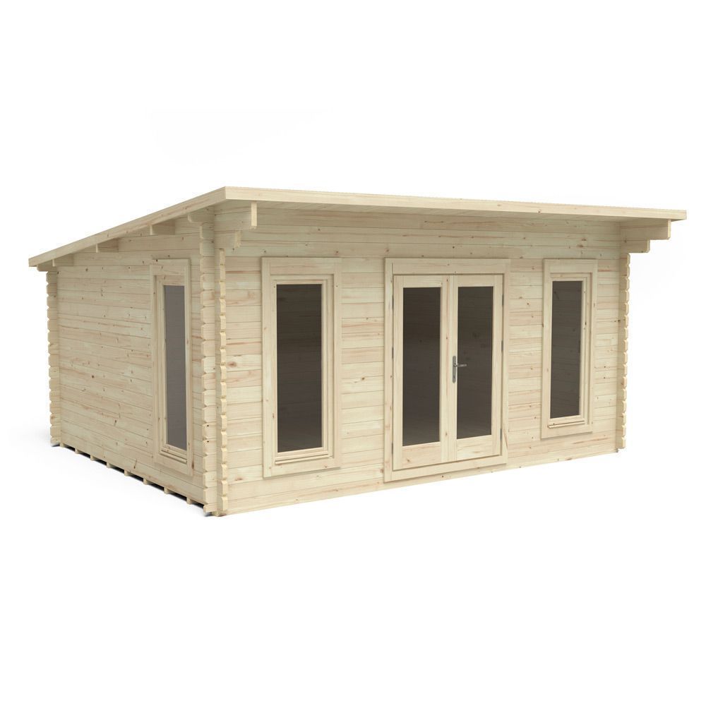 Mendip 5m X 4m Log Cabin - Double Glazed With 34kg Felt (Direct Delivery)