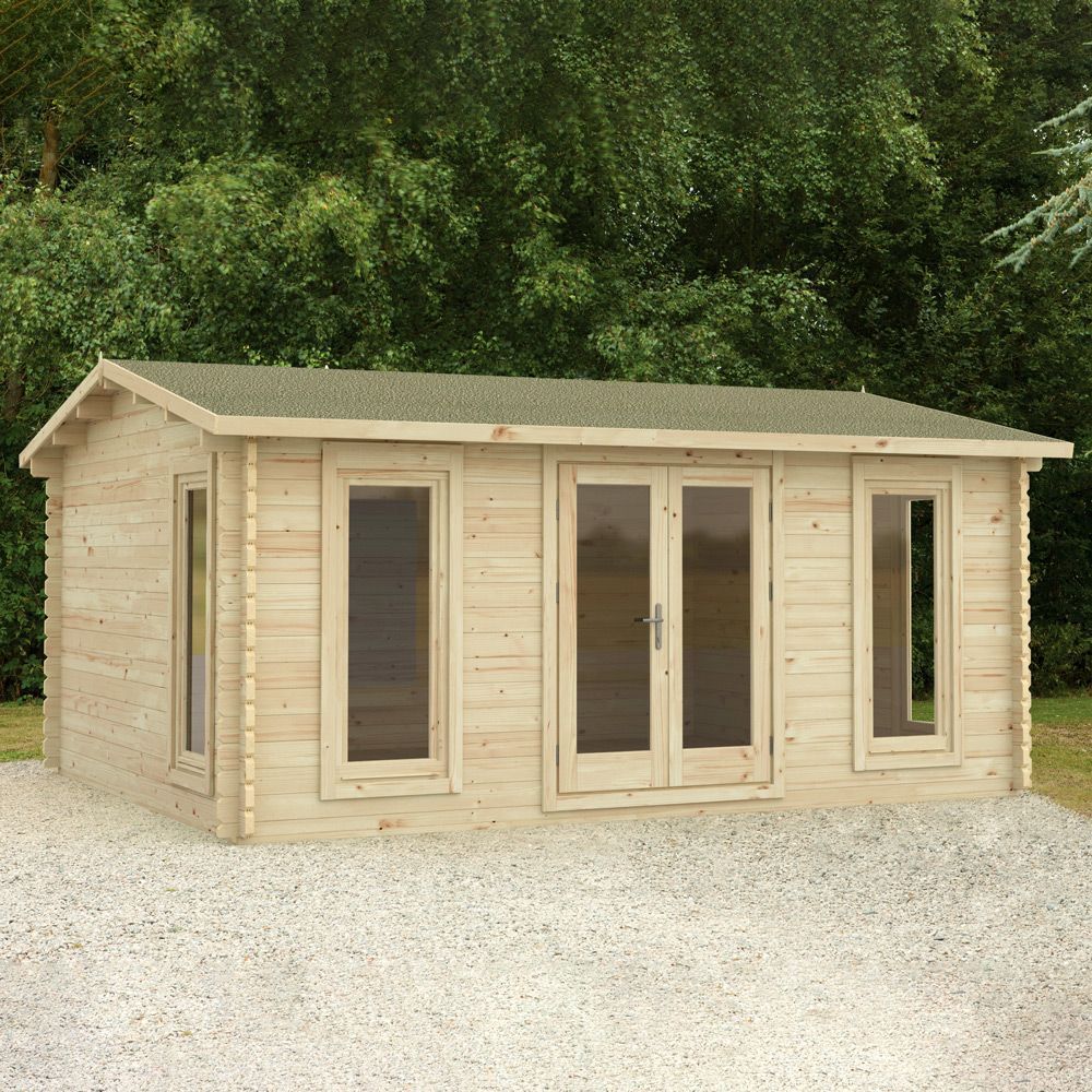 Rushock 5m X 4m Log Cabin - Double Glazed With 24kg Felt (Direct Delivery)