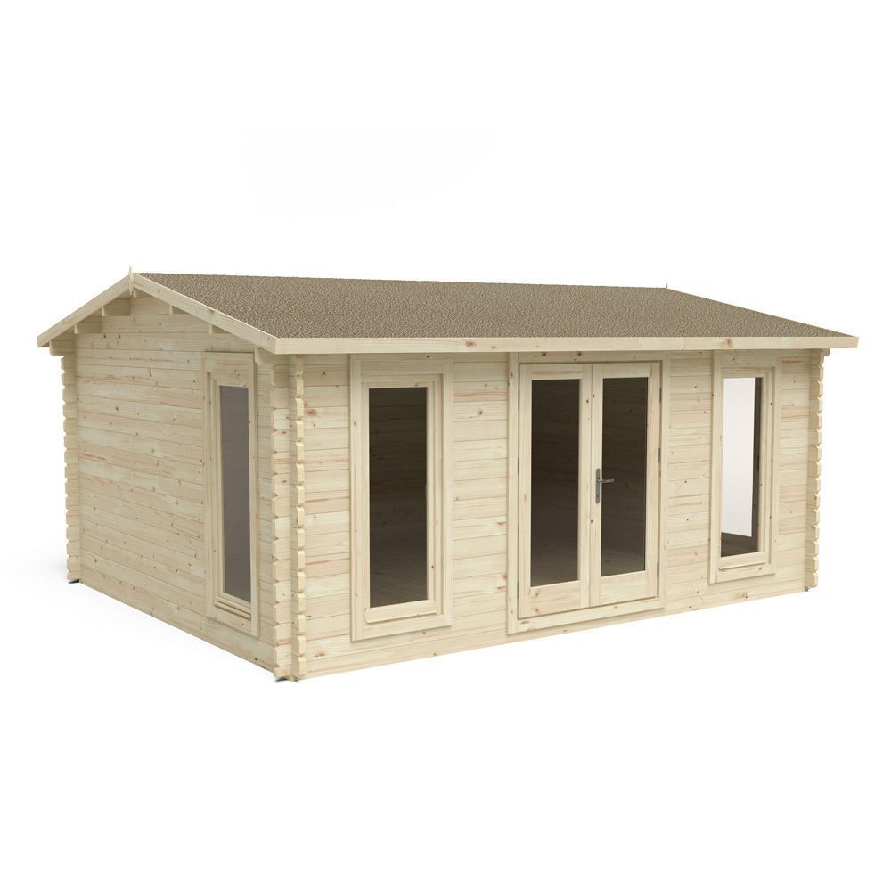 Rushock 5m X 4m Log Cabin - Double Glazed With 34kg Felt (Direct Delivery)