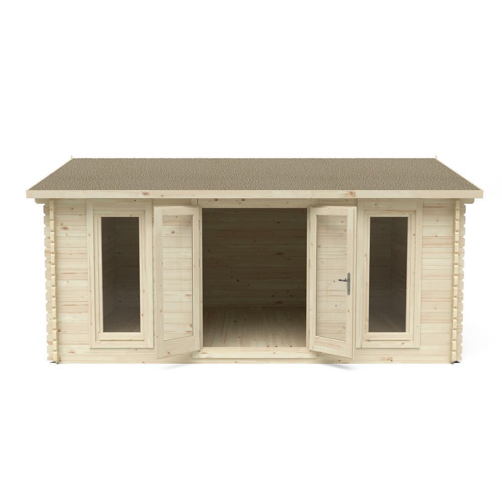 Rushock 5m X 4m Log Cabin - Double Glazed With 24kg Felt (Direct Delivery)