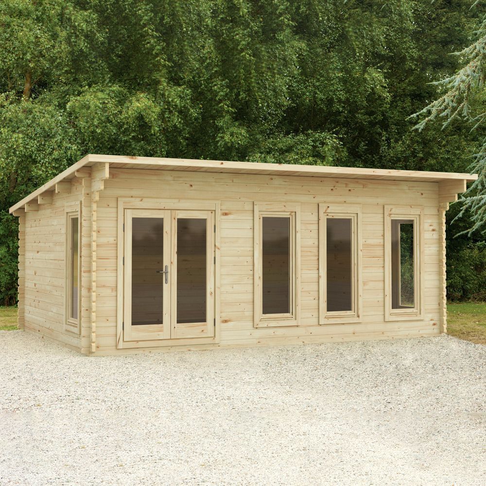 Wolverley 6m X 4m Log Cabin - Double Glazed With 34kg Felt (Direct Delivery)