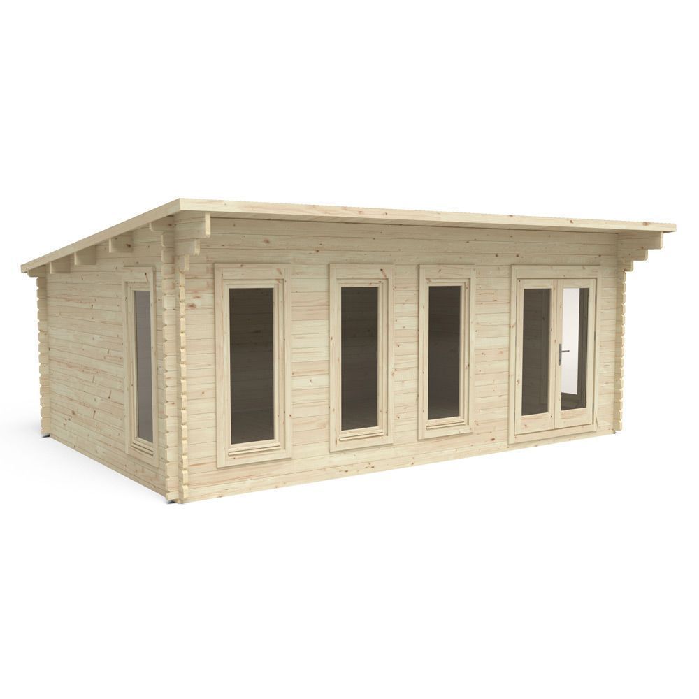 Wolverley 6m X 4m Log Cabin - Double Glazed With 24kg Felt (Direct Delivery)