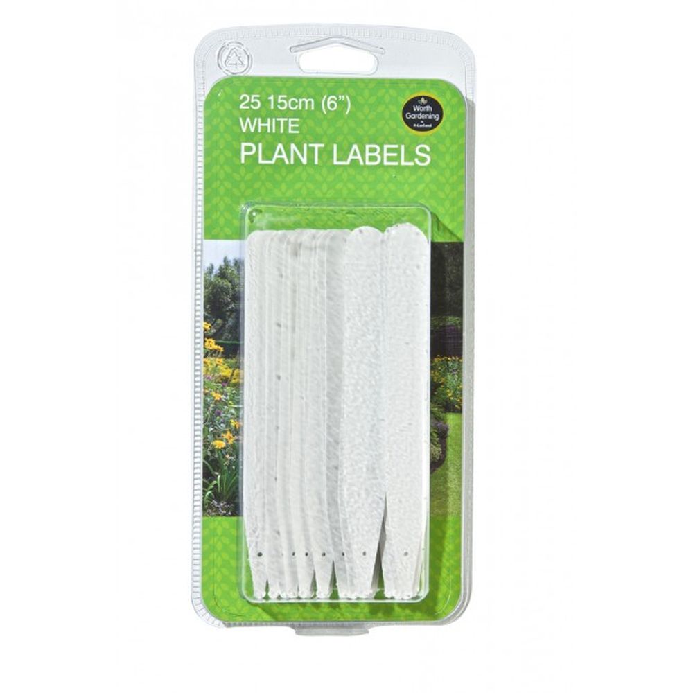 Garland 15cm White Plant Labels - 25 Pack