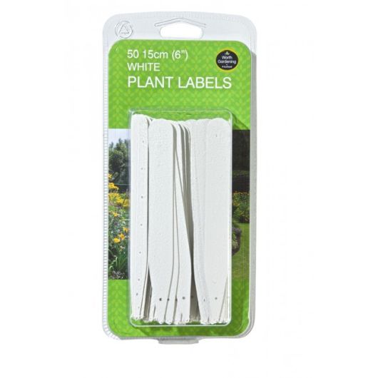 Garland 15cm White Plant Labels - 50 Pack