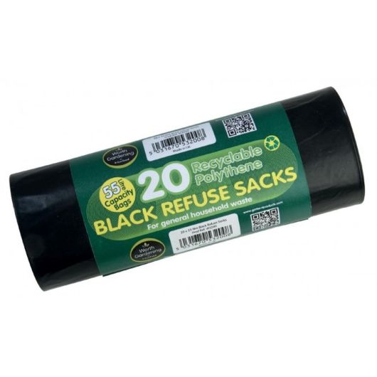 Garland Black Refuse Sacks 55L - 20 Pack