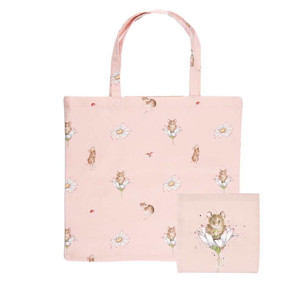 Wrendale Designs Foldable Shopping Bag - Mouse and Daisy