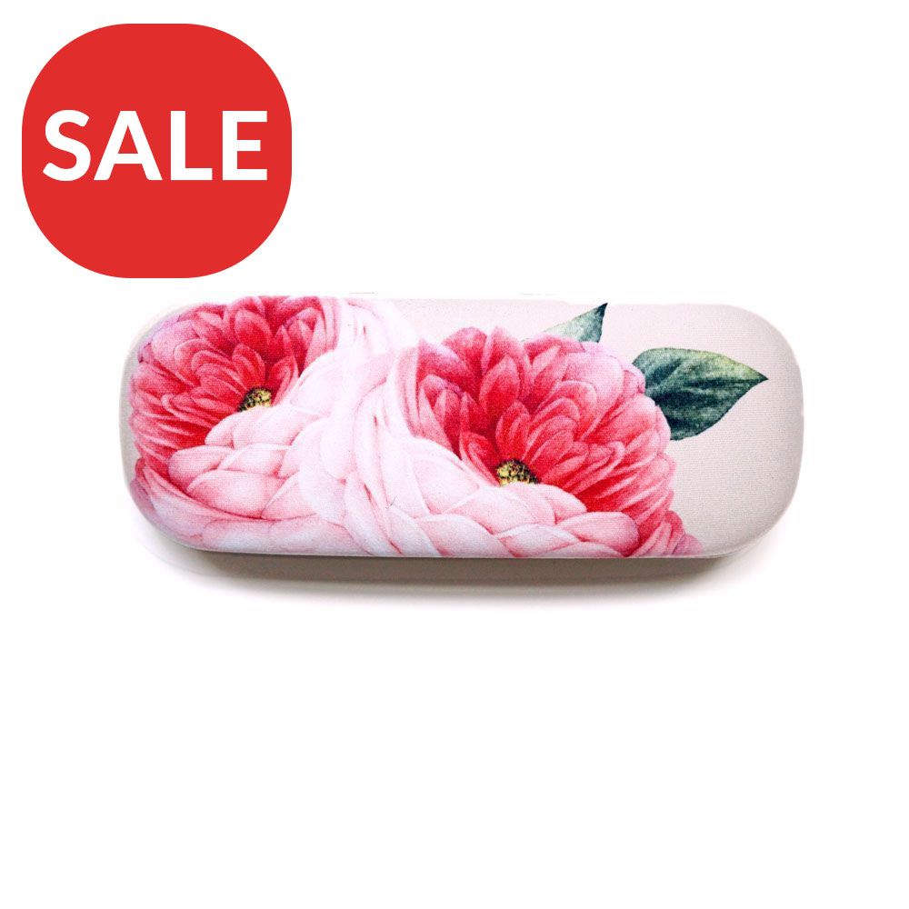 Floral Pink Peony Glasses Case