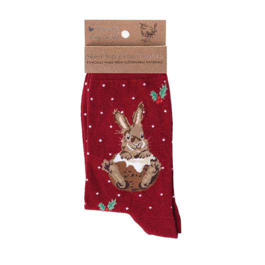Wrendale Designs Little Pudding Christmas Socks - Red